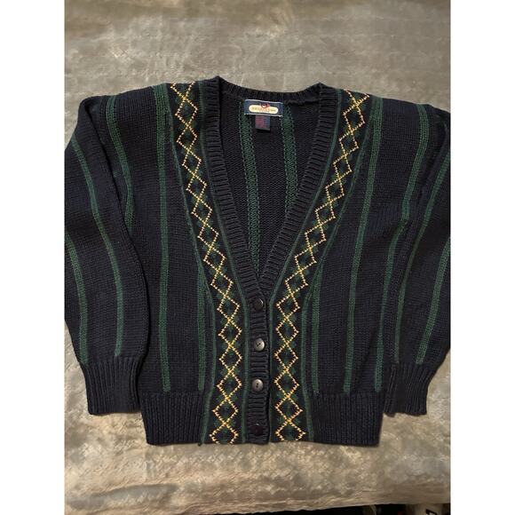 Vintage Princeton Club Cardigan Women Medium Blue Button Up Shoulder Pads - Picture 1 of 3